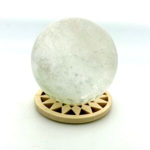 Clear Quartz Crystal Sphere with Wooden Stand 2”